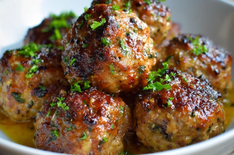 Easy Garlic Butter Parmesan Meatballs Keto Recipe