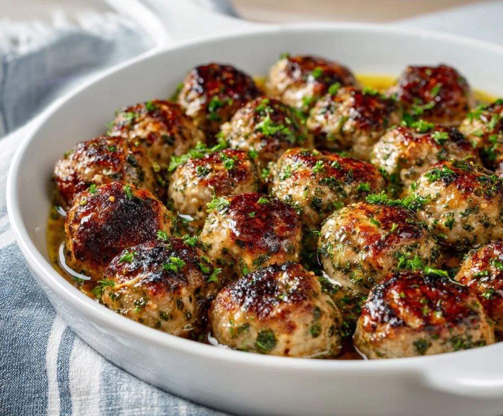keto garlic butter parmesan meatballs