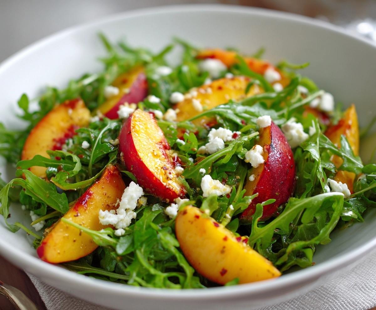 peach arugula salad