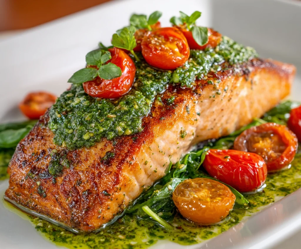 basil pesto salmon