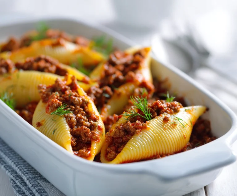 beef mince bolognese stuffed pasta shells