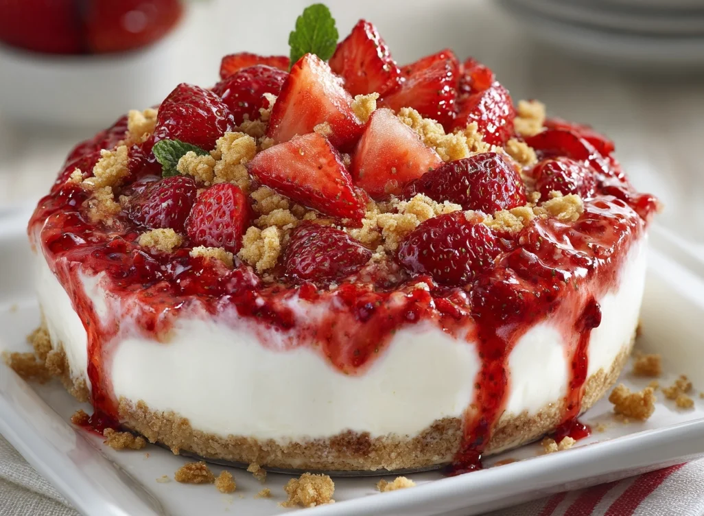 berrylicious strawberry crunch cheesecake delight