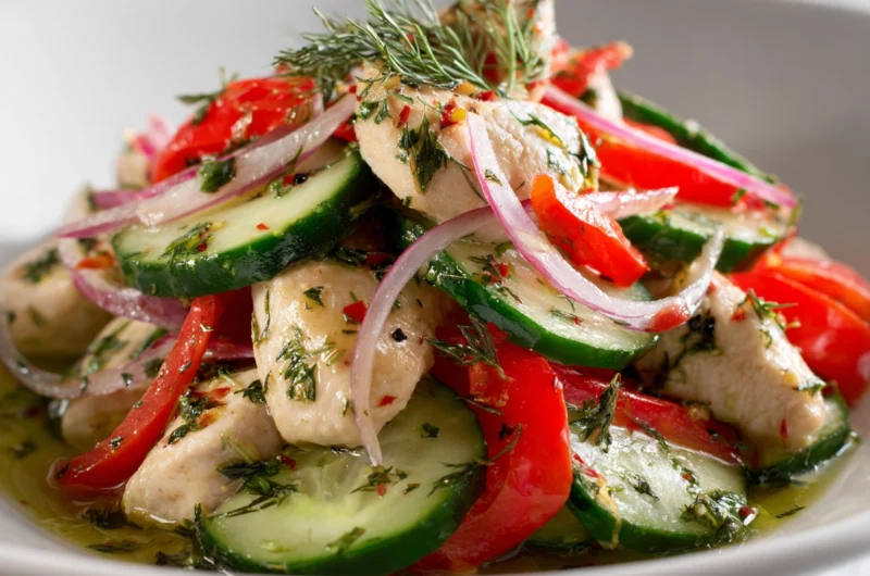 Fresh & Healthy Chicken Cucumber Salad