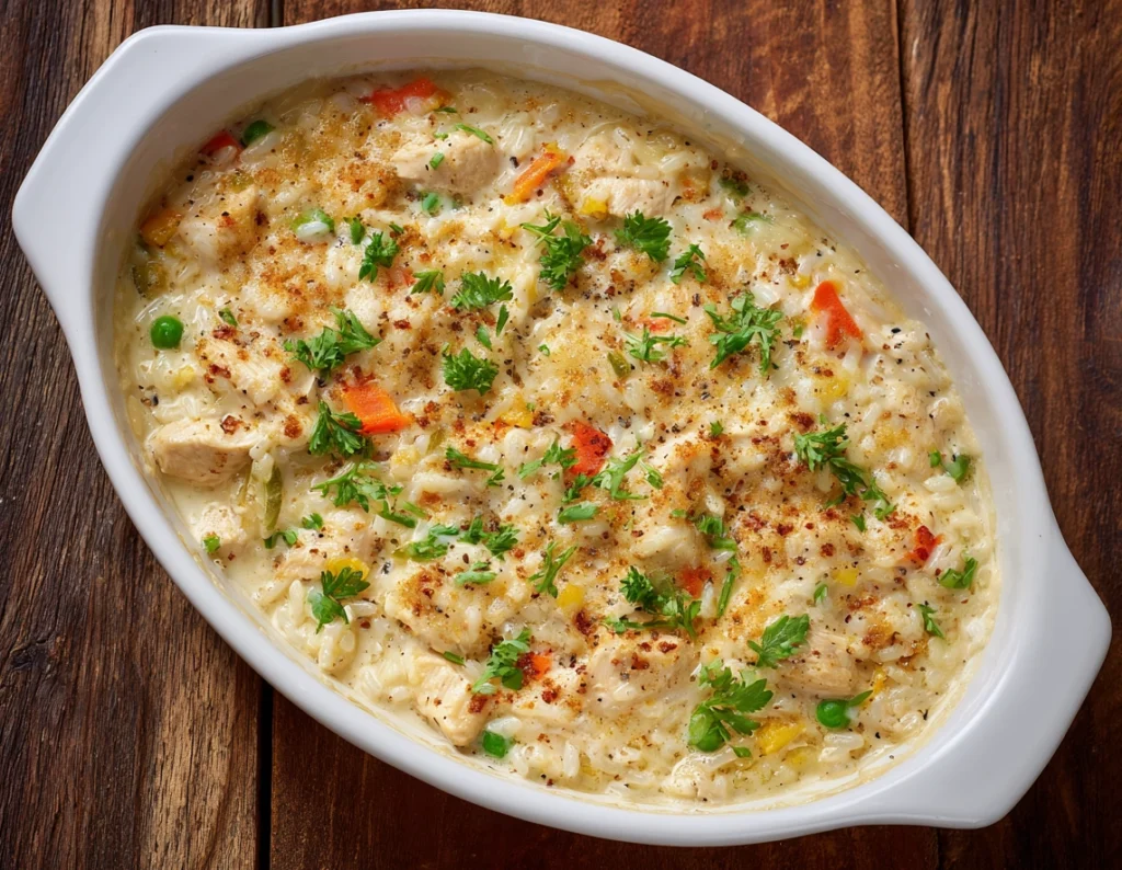 creamy rice and chicken casserole
