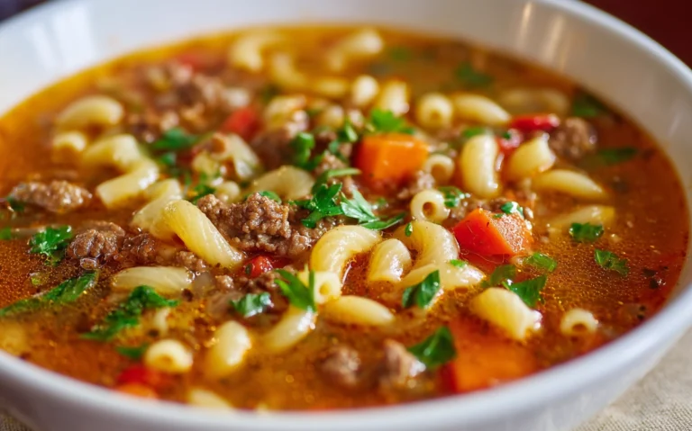 hamburger macaroni soup