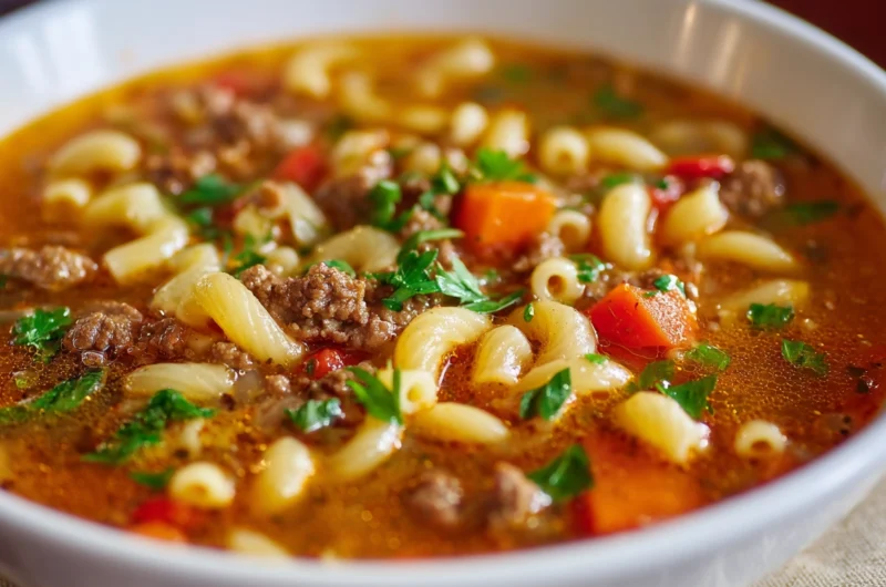 Hearty Hamburger Macaroni Soup Comfort in a Bowl