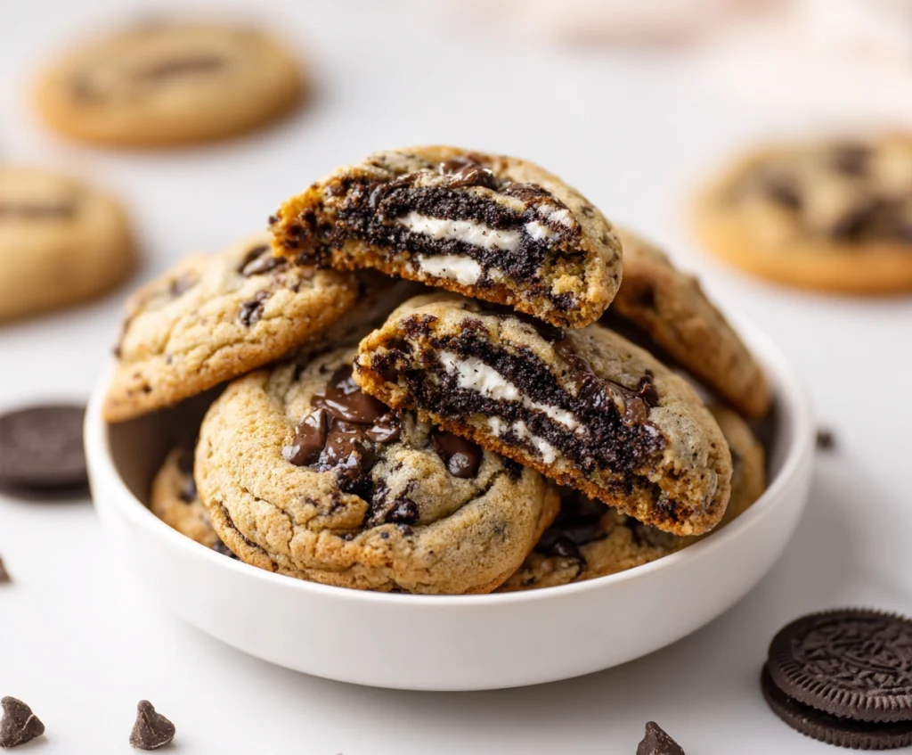 oreo stuffed chocolate chip cookies