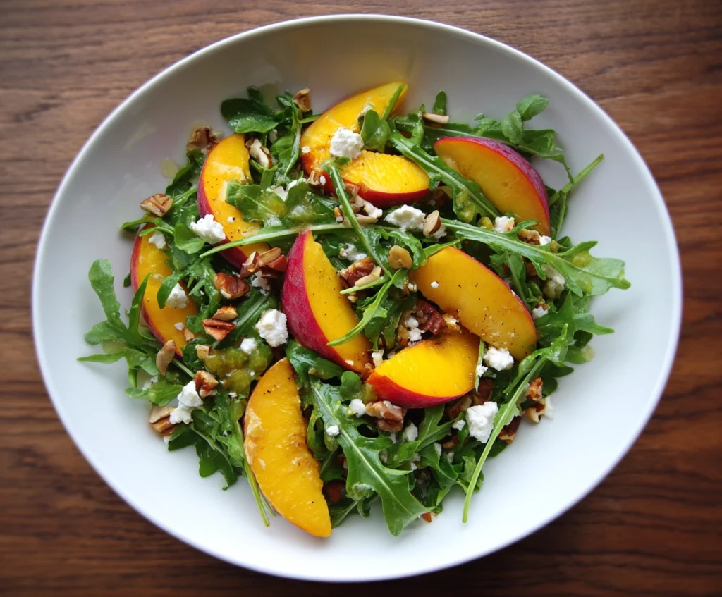 peach arugula salad