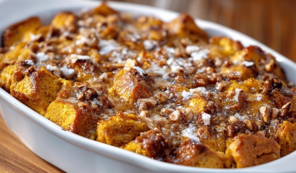 pumpkin praline bread pudding
