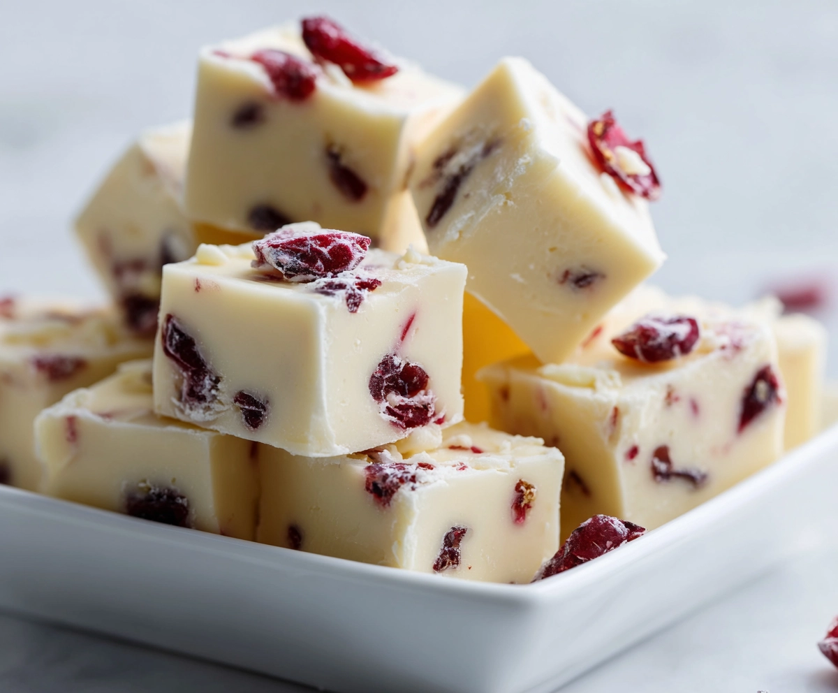 white chocolate cranberry fudge